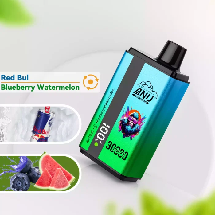 Kwaliteit ANU Dubbele Smaak 30000 Trekjes Red Bull & Bosbes Watermeloen Wegwerp Vape 36ml Capaciteit Snelle levering vanuit Europees magazijn 1