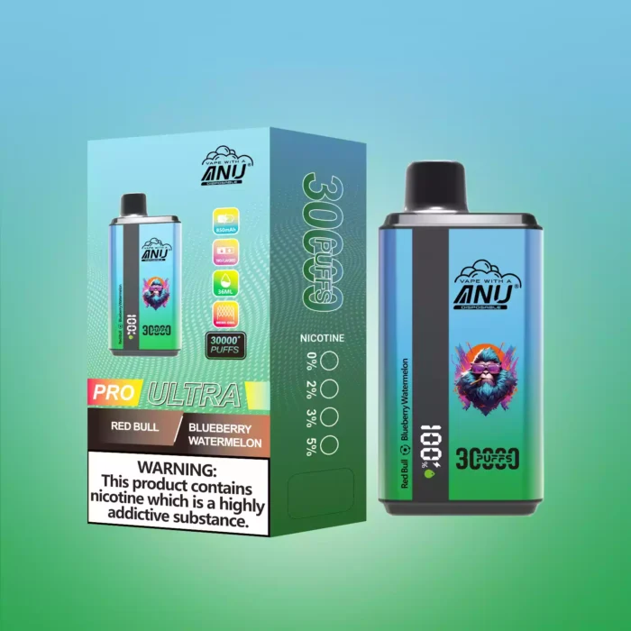 Kwaliteit ANU Dubbele Smaak 30000 Trekjes Red Bull & Bosbes Watermeloen Wegwerp Vape 36ml Capaciteit Snelle levering vanuit Europees magazijn 2