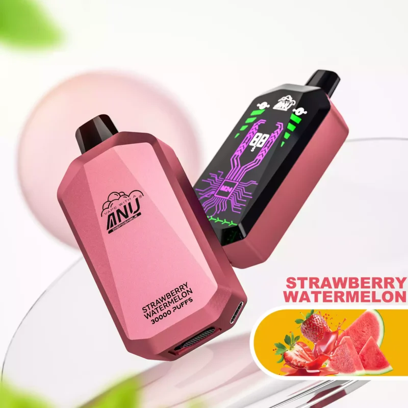 ANU Ser 30000 Trekjes Aardbei Watermeloen Smaak Wegwerp E-sigaret met Nicotine Gehalte van 5% en 22 ml E-vloeistof – Beste Aanbieding retail (1)