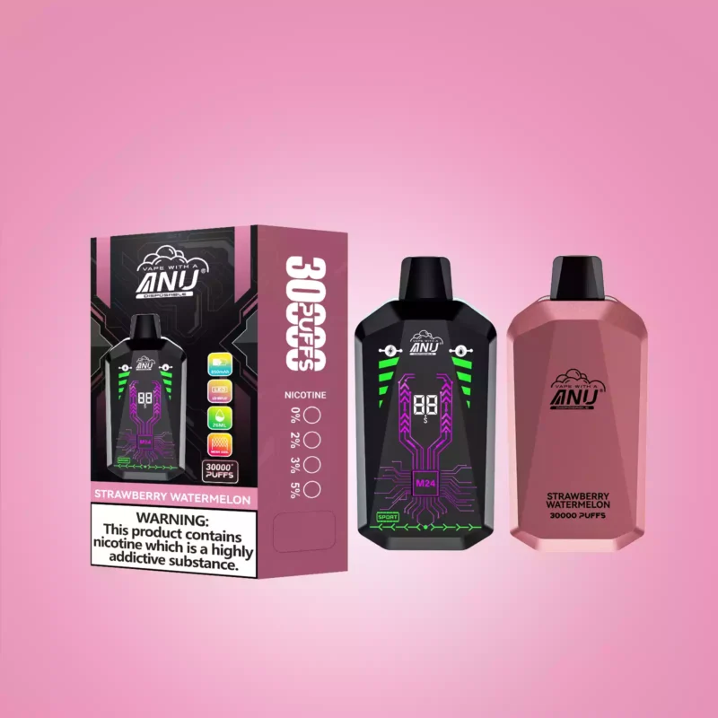 ANU Ser 30000 Trekjes Aardbei Watermeloen Smaak Wegwerp E-sigaret met Nicotine Gehalte van 5% en 22 ml E-vloeistof – Beste Aanbieding retail (2)