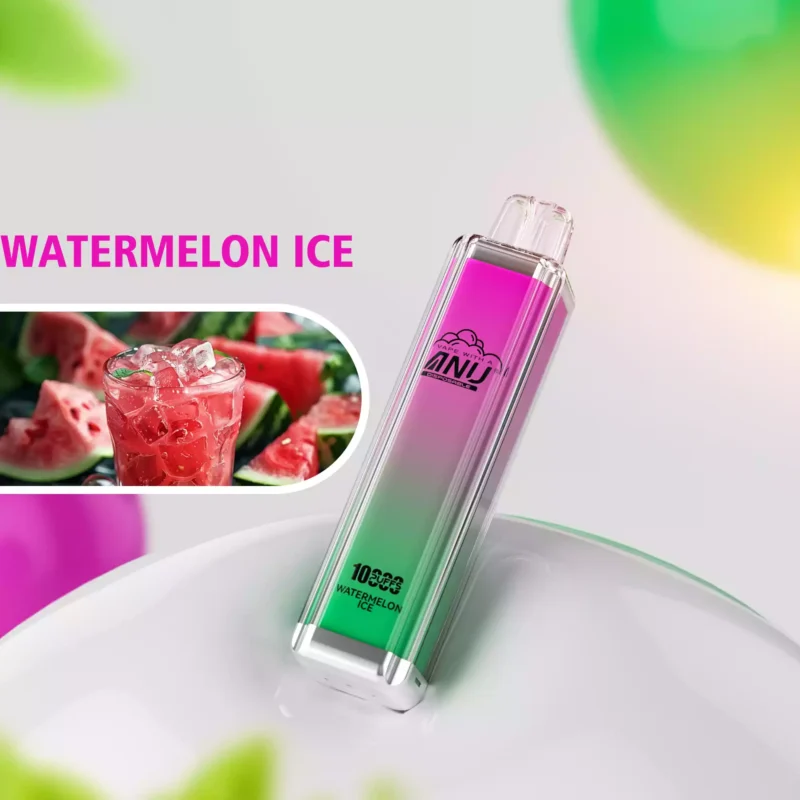 Best Verkochte ANU Crystal 10000 Trekjes Watermeloen IJs Smaak Wegwerp E-sigaret Populaire Keuze Voor Vape Enthousiastelingen