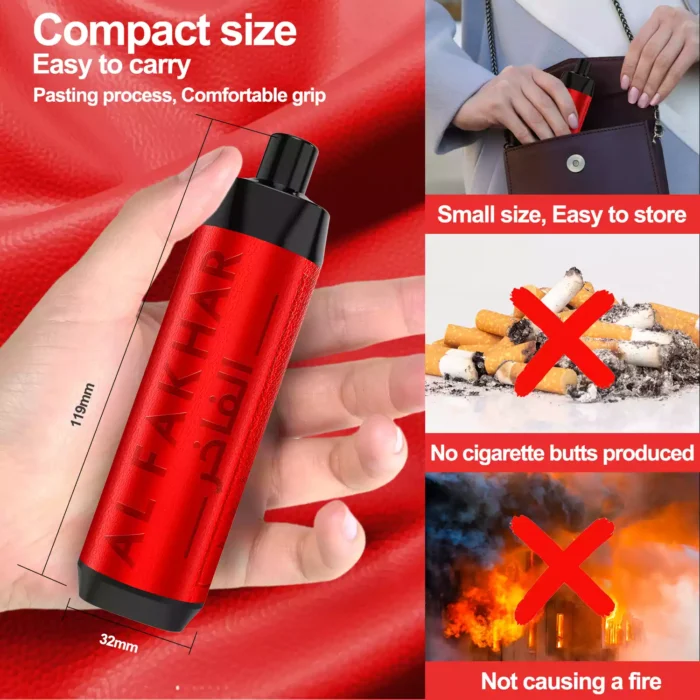 Best verkopende ALFAKHAR 8K Trekjes F18 Dubbele Appel Smaak Wegwerp E sigaret met 18 ml E vloeistof 0.5 Nicotine en 0.6 Mesh kern 600 mAh Oplaadbaar Retail 4