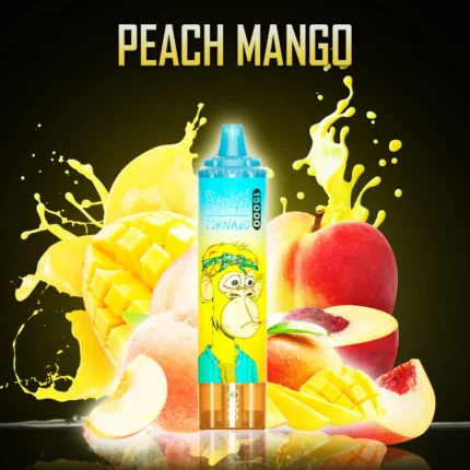 Best verkopende RandM Tornado 15000 Trekjes Perzik Mango Smaak Wegwerp E-sigaret met 0% 2% 3% 5% Nicotine Gehalten RGB-ontwerp 25 ml E-vloeistof 850 mAh Oplaadbaar Retail (3)