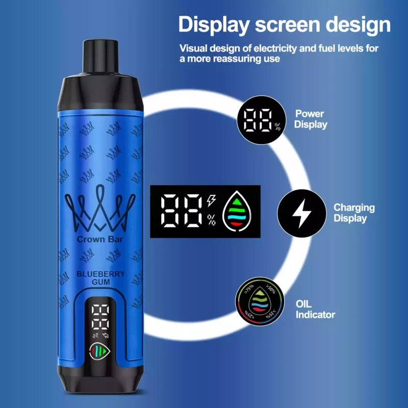 Beste prijs ALFAKHAR 15000 Trekjes F18S Bosbes Kauwgom Smaak Wegwerp E-sigaret met 5% Nicotine en 22 ml E-vloeistof 600 mAh Batterij fabrikant retail (5)
