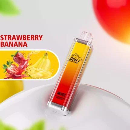 Bestverkochte ANU Crystal 10000 Trekjes Aardbei Banaan Smaak Wegwerp E-sigaret 650mAh Type-C Oplaadbaar Europese Snelle Levering