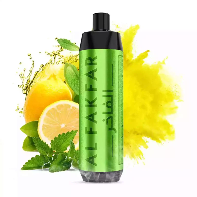 Home 24 Bestseller ALFAKHAR 8K Trekjes F18 Citroen Munt Smaak Wegwerp E-sigaret 18 ml E-vloeistof 0.5% Nicotine 0.6 Mesh-kern 600 mAh Oplaadbaar Fabrikant Retail