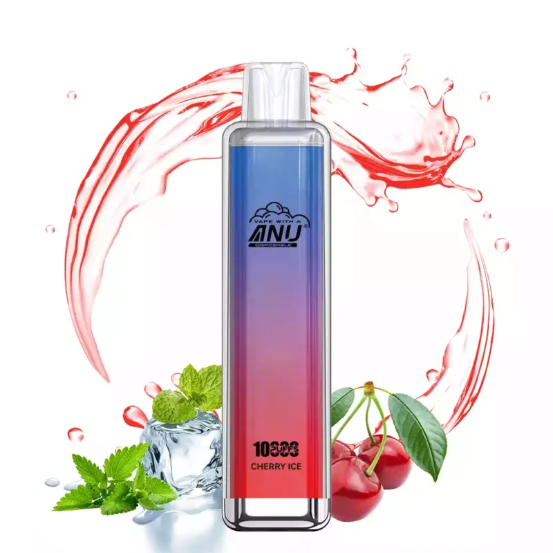 Hoge kwaliteit ANU Crystal 1000 Trekjes Kers IJs Smaak Warmste Verkoop Wegwerp E sigaret met Nicotine Gehalten van 0 2 3 5 en 18 ml E vloeistof en 650 mAh Oplaadbaar Retail