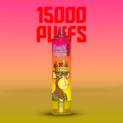 Hoge kwaliteit RandM Tornado 15000 Trekjes Perzik IJs Smaak Wegwerp E-sigaret 850 mAh Oplaadbaar met 25 ml e-vloeistof en RGB-ontwerp Bestverkocht Retail (2)
