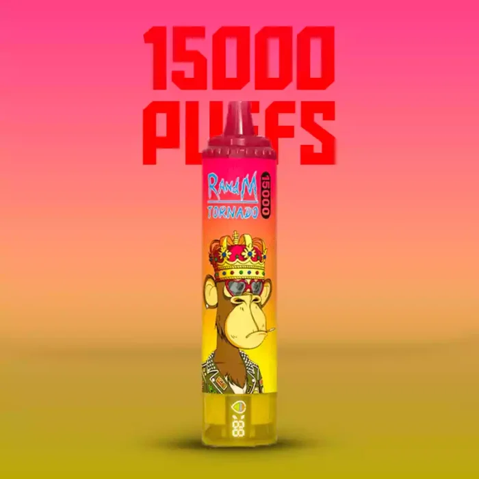 Hoge kwaliteit RandM Tornado 15000 Trekjes Perzik IJs Smaak Wegwerp E-sigaret 850 mAh Oplaadbaar met 25 ml e-vloeistof en RGB-ontwerp Bestverkocht Retail (2)