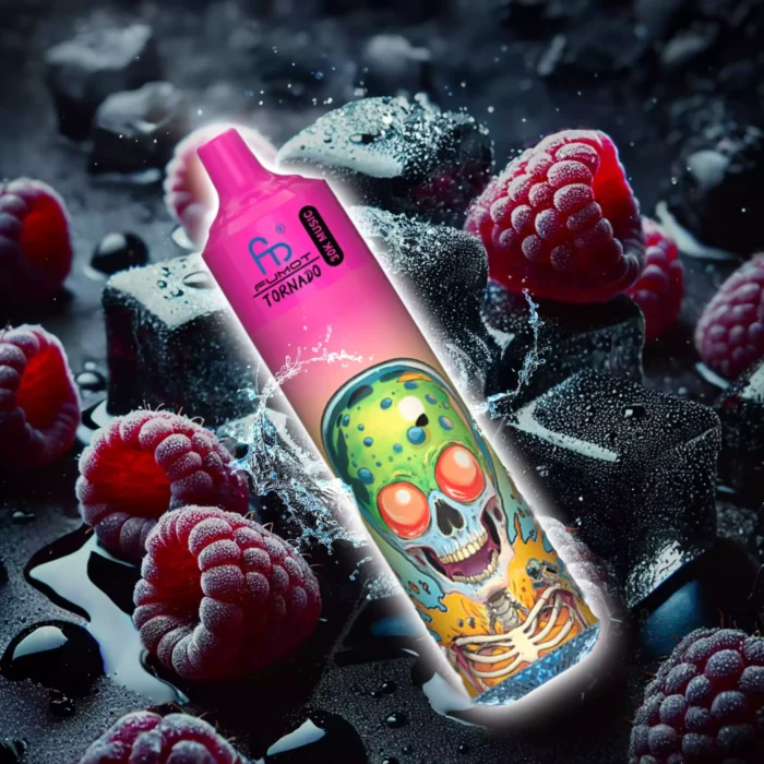 Hot Sale RandM Fumot Tornado 30000 Trekjes Blauwe Razz IJs Smaak Wegwerp E sigaret met 660 mAh Oplaadbaar en 20ml Capaciteit met Verschillende Nicotine Gehalten Retail 1 scaled