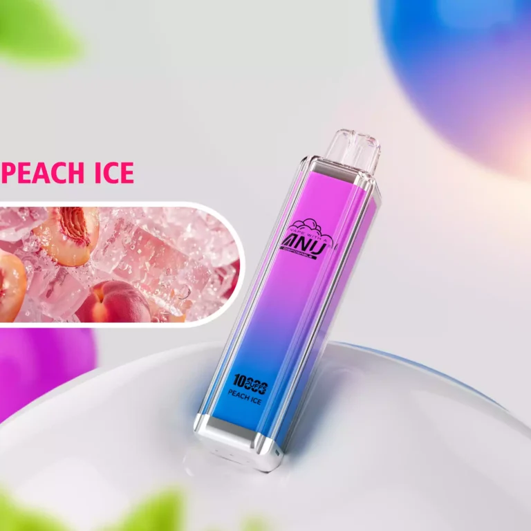 Home 42 Hot Selling ANU Crystal 10000 Trekjes Perzik IJs Smaak Wegwerp E-sigaret 18ml E-vloeistof 650mAh Batterij Type-C Oplaadbaar