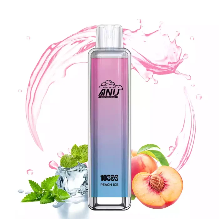 Hot Selling ANU Crystal 10000 Trekjes Wegwerp E-sigaret Perzik IJs Smaak–18ml E-vloeistof, 650mAh Batterij, Type-C Oplaadbaar, Europese Snelle Levering – Fabrieksverkoop (2)