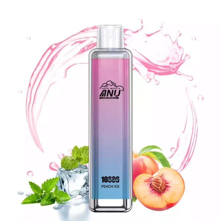 Hot Selling ANU Crystal 10000 Trekjes Wegwerp E-sigaret Perzik IJs Smaak–18ml E-vloeistof, 650mAh Batterij, Type-C Oplaadbaar, Europese Snelle Levering – Fabrieksverkoop (2)