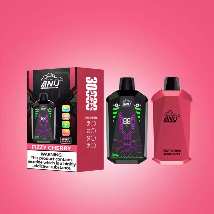Hot Selling ANU Ster 30000 Trekjes Bruisende Kers Mesh Coil 1.0 Ohm Wegwerp Vape 22ml E Vloeistof Nicotine 0 2 3 5 650mAh Type C Oplaadbaar Europese Snelle Levering 1