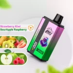 Hot Selling ANU Wegwerp Vape 30000 Trekjes Mesh Coil Aardbei Kiwi & Zure Appel Framboos Smaak capaciteit(1) (2)