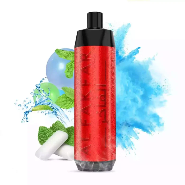 Populaire ALFAKHAR 8K Trekjes F18 Kauwgomsmaak Wegwerp E-sigaret met 18 ml E-vloeistof en 0.5% Nicotine 0.6 Mesh-kern 600 mAh Oplaadbaar Fabrikant Retail