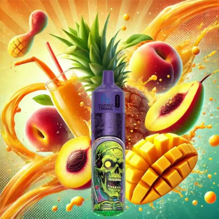 Nieuwste RandM Fumot Tornado 30000 Trekjes Perzik Mango Ananas Smaak Wegwerp E-sigaret met 0% 2% 3% 5% Nicotine 660 mAh Oplaadbaar en 20ml Capaciteit High-End E-siga (1)