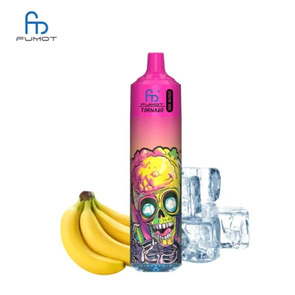Populaire RandM Fumot Tornado 30000 Trekjes Banaan IJs Smaak Wegwerp E-sigaret met 0% 2% 3% 5% Nicotine en 20ml Capaciteit 1.0Ω Mesh Coil 660 mAh Oplaadbaar Fabrikant Retail