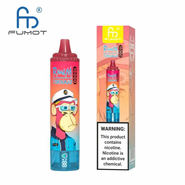 Populaire RandM Tornado 15000 Trekjes Blauwe Razz Kers Smaak E sigaret met 25 ml e vloeistof en Oplaadbare 850 mAh Batterij Retail 1