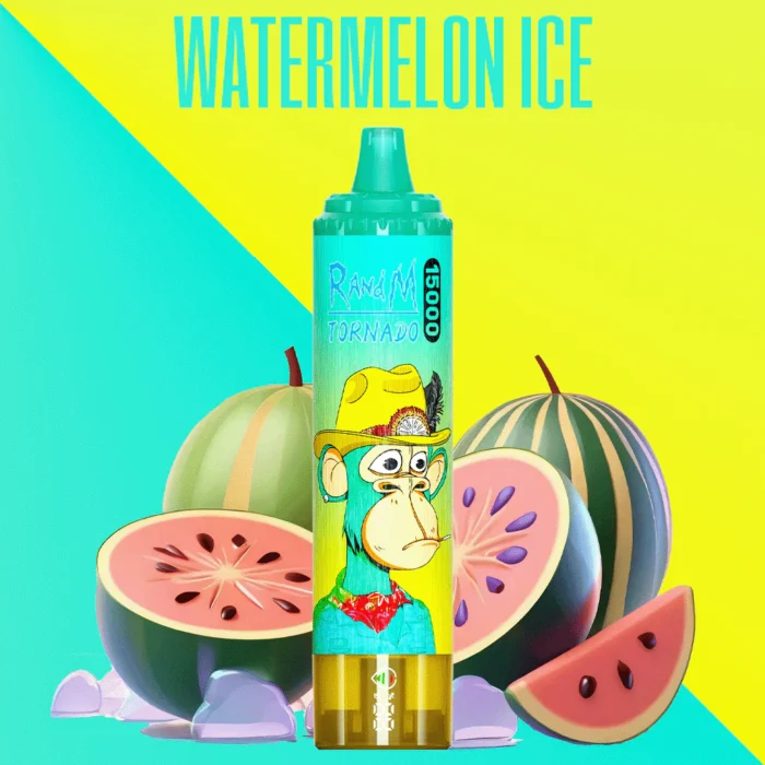 Populaire RandM Tornado 15000 Trekjes Watermeloen IJs Smaak Wegwerp E sigaret met 0 2 3 5 Nicotine en 25 ml E vloeistof RGB ontwerp 850 mAh Oplaadbaar Fabrikant Retail 4