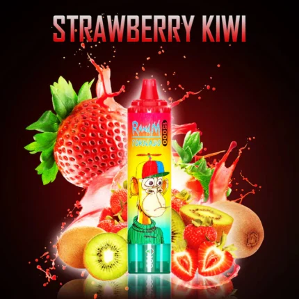 Populaire keuze RandM Tornado 15000 Trekjes Aardbei Kiwi Smaak Wegwerp E-sigaret met Nicotine Gehalten van 0% 2% 3% 5% en 25 ml E-vloeistof RGB-ontwerp 850 mAh Oplaadbaar Fabr (3)