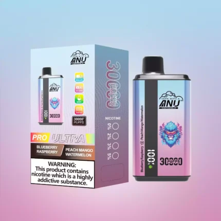 Quality ANU Dubbele Smaak 30000 Trekjes Bosbes Framboos & Perzik Mango Watermeloen Wegwerp Vape uit EU Magazijn 0% 2% 3% 5% Nicotine and 36ml Capaci