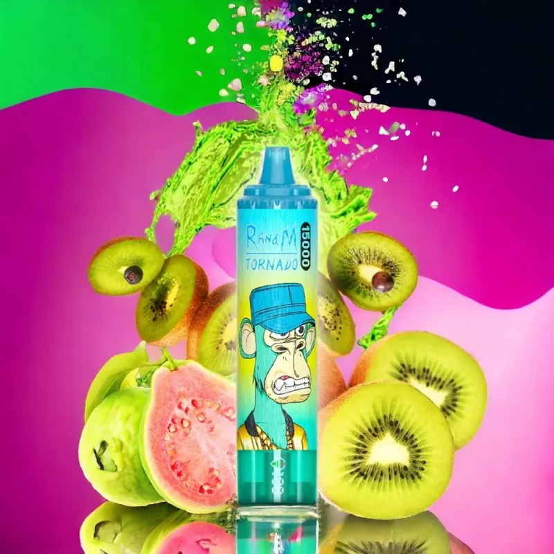 RandM Tornado 15000 Trekjes Kiwi Passievrucht Guave Smaak Wegwerp E sigaret RGB ontwerp en 850 mAh Oplaadbare Batterij voor Optimaal Genot Populair Retail 1