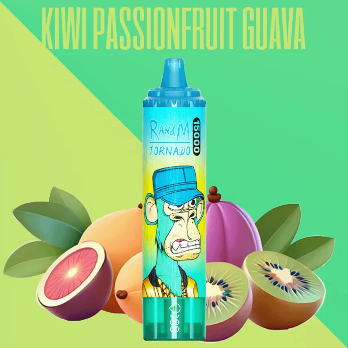 RandM Tornado 15000 Trekjes Kiwi Passievrucht Guave Smaak Wegwerp E sigaret RGB ontwerp en 850 mAh Oplaadbare Batterij voor Optimaal Genot Populair Retail 2
