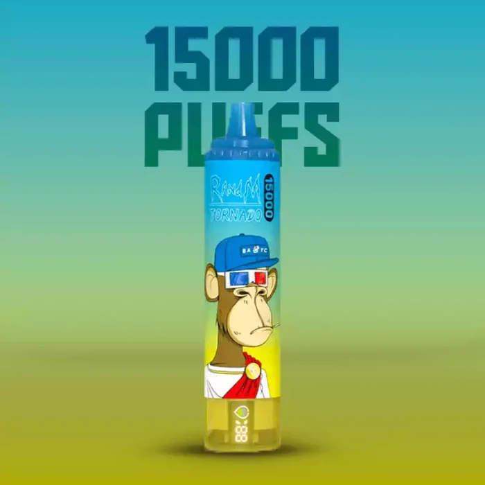 RandM Tornado 15000 Trekjes Meneer Blauw Smaak Bestverkoper Wegwerp E sigaret met Nicotine Gehalten van 0 2 3 5 en 25 ml E vloeistof RGB ontwerp 850 mAh Oplaadbaar Fabrikant Retai 3