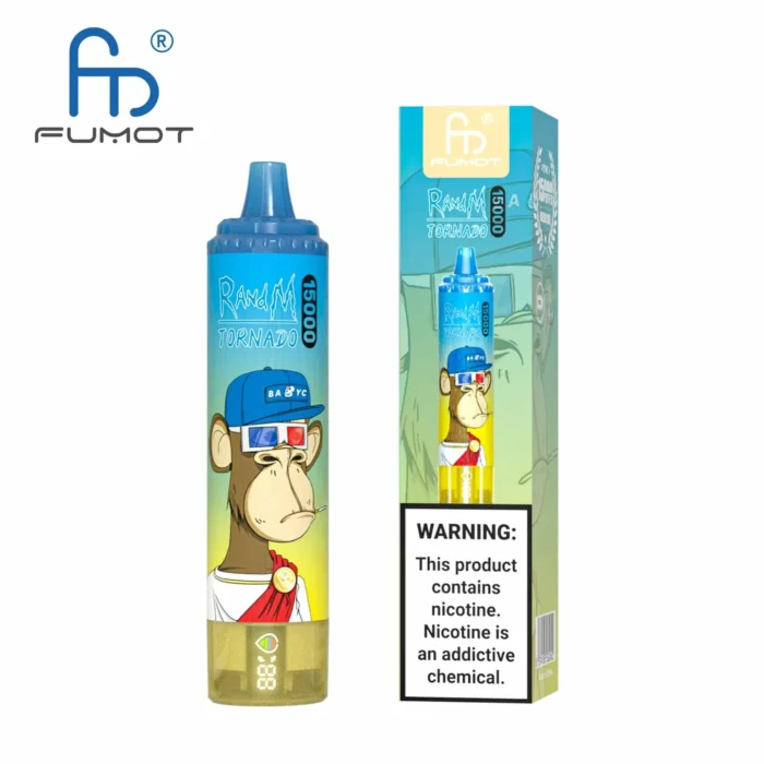 RandM Tornado 15000 Trekjes Meneer Blauw Smaak Bestverkoper Wegwerp E sigaret met Nicotine Gehalten van 0 2 3 5 en 25 ml E vloeistof RGB ontwerp 850 mAh Oplaadbaar Fabrikant Retai 4