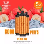 Smaakvolle keuze ALFAKHAR 8K Trekjes F18 Perzik IJs Smaak Wegwerp E-sigaret 18 ml E-vloeistof 0.5% Nicotine 600 mAh–Bestseller fabrikant retail (1)