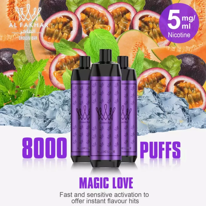 Top ALFAKHAR 15000 Trekjes F18S Magische Liefde Smaak Wegwerp E sigaret met Nicotine en 22 ml E vloeistof 600 mAh Batterij hot sale retail 6