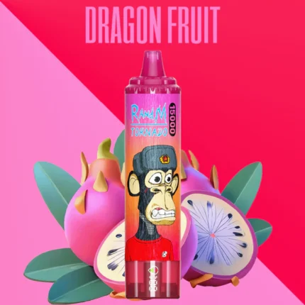 Topkeuze RandM Tornado 15000 Trekjes Drakenfruit Smaak Wegwerp E-sigaret met Nicotine Gehalten van 0% 2% 3% 5% en 25 ml E-vloeistof RGB-ontwerp 850 mAh Oplaadbaar Fabrikant Retai (4)