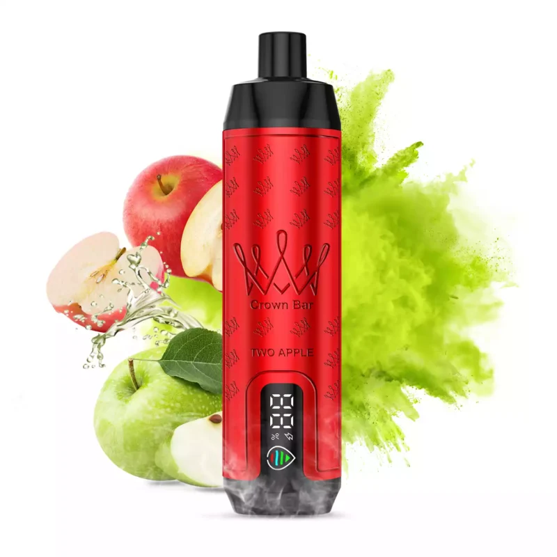 Topkwaliteit ALFAKHAR 15000 Trekjes F18S Dubbele Appel Smaak Wegwerp E sigaret met 0.5 Nicotine en 22 ml E vloeistof 600 mAh Batterij hot sale fabrikant retail 1