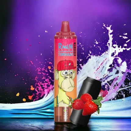 Topkwaliteit RandM Tornado 15000 Trekjes Aardbei Red Bull Smaak Wegwerp E-sigaret RGB-ontwerp 850 mAh Oplaadbaar voor Ultiem Genot Retail (2)