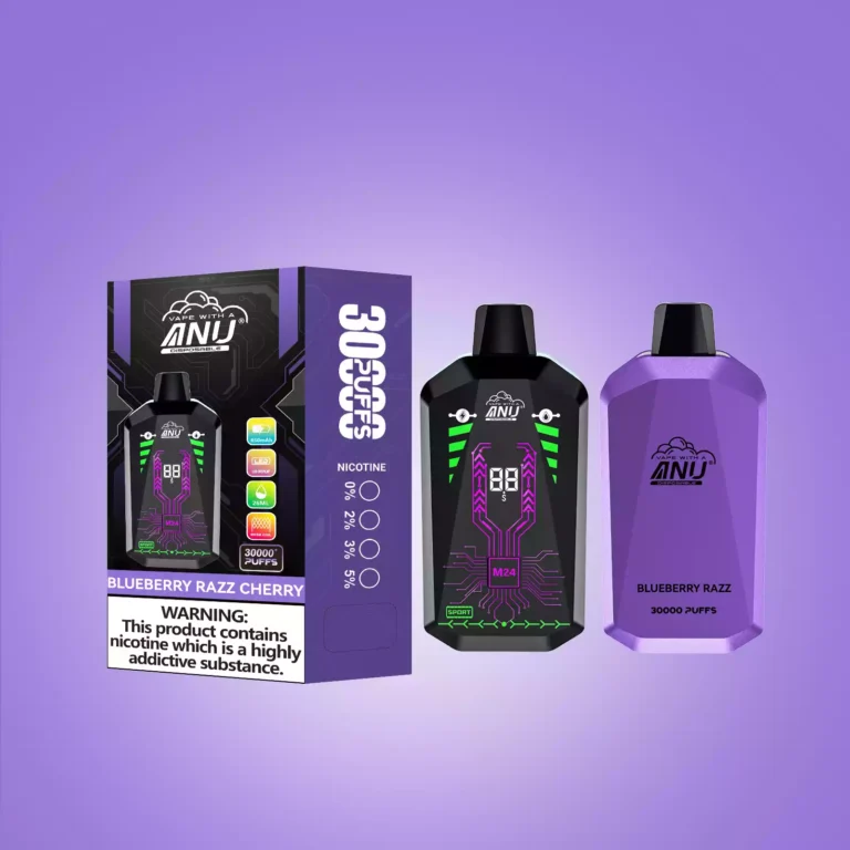 Topverkoop ANU Ster 30000 Trekjes Bosbes Razz Kers Smaak 22ml 650mAh Type C Oplaadbaar Te Koop bij de Fabriek 1