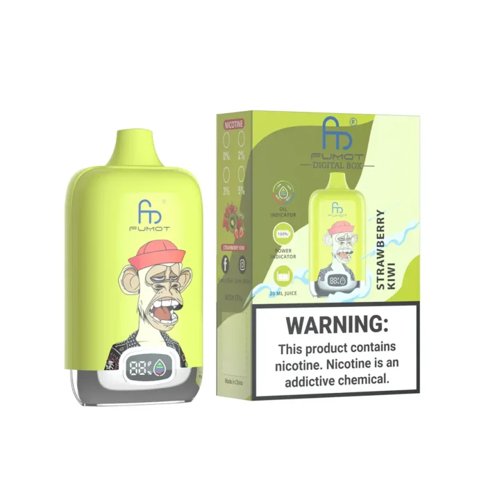 Trendy Randm Digital Box 12000 Trekjes Aardbei Kiwi Smaak Wegwerp E-sigaret–De Beste Keuze voor Vapers met 0%, 2%, 3%, 5% Nicotine–Fabrikant Retail
