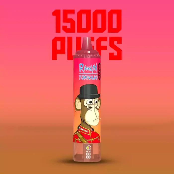 Uitstekende kwaliteit RandM Tornado 15000 Trekjes Rode Energie IJs Smaak 25 ml E-vloeistof RGB-ontwerp en 0% 2% 3% 5% Nicotine 1