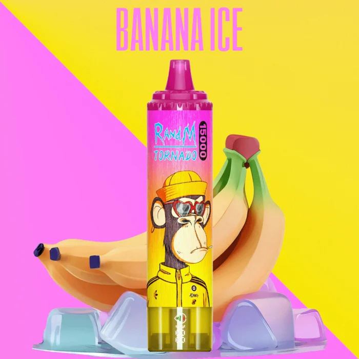 Zeer gewild RandM Tornado 15000 Trekjes Banaan IJs Smaak Wegwerp E sigaret met Nicotine Gehalten van 0 2 3 5 en 25 ml E vloeistof RGB ontwerp 850 mAh Oplaadbaar Fabrikant Retai 3