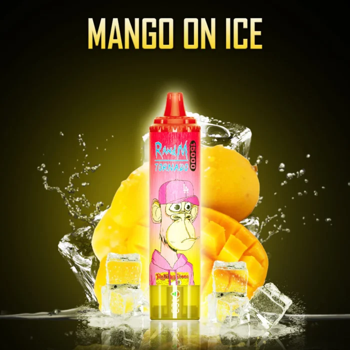 Zeer populaire RandM Tornado 15000 Trekjes Mango op IJs Smaak Wegwerp E-sigaret met 0% 2% 3% 5% Nicotine Gehalten RGB-ontwerp 25 ml E-vloeistof 850 mAh Oplaadbaar Fabrikant Retai (3)
