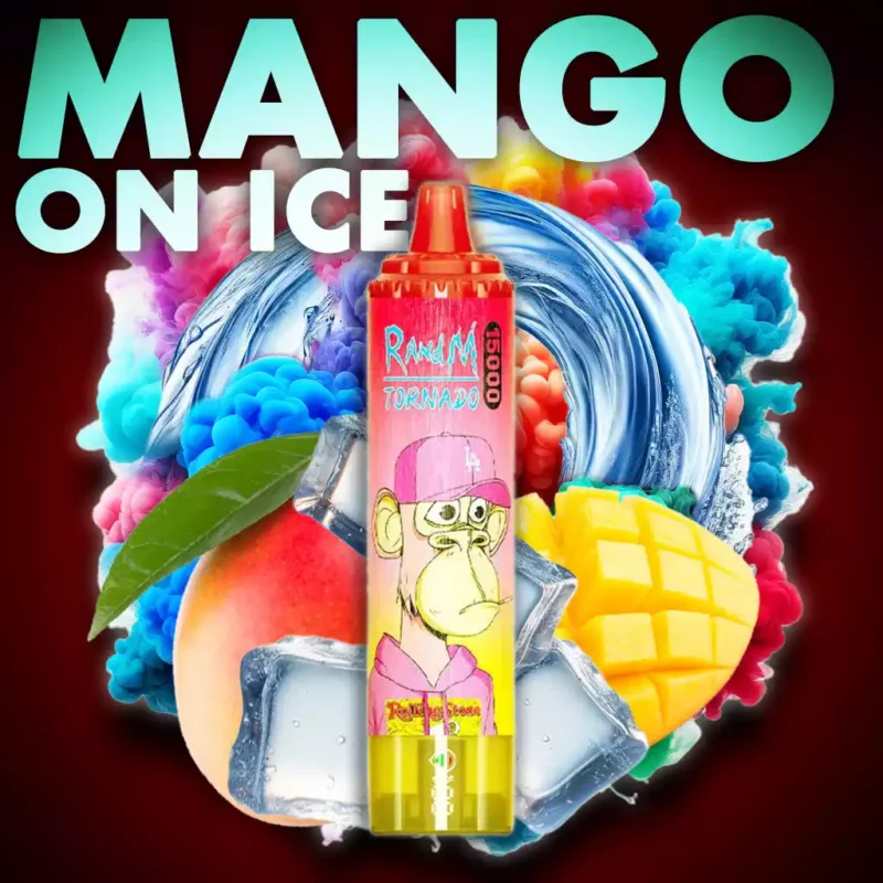 Home 48 Zeer populaire RandM Tornado 15000 Trekjes Mango op IJs Smaak Wegwerp E-sigaret met 0% 2% 3% 5% Nicotine Gehalten RGB-ontwerp 25 ml E-vloeistof 850 mAh Oplaadbaar Fabrikant Retai (5)